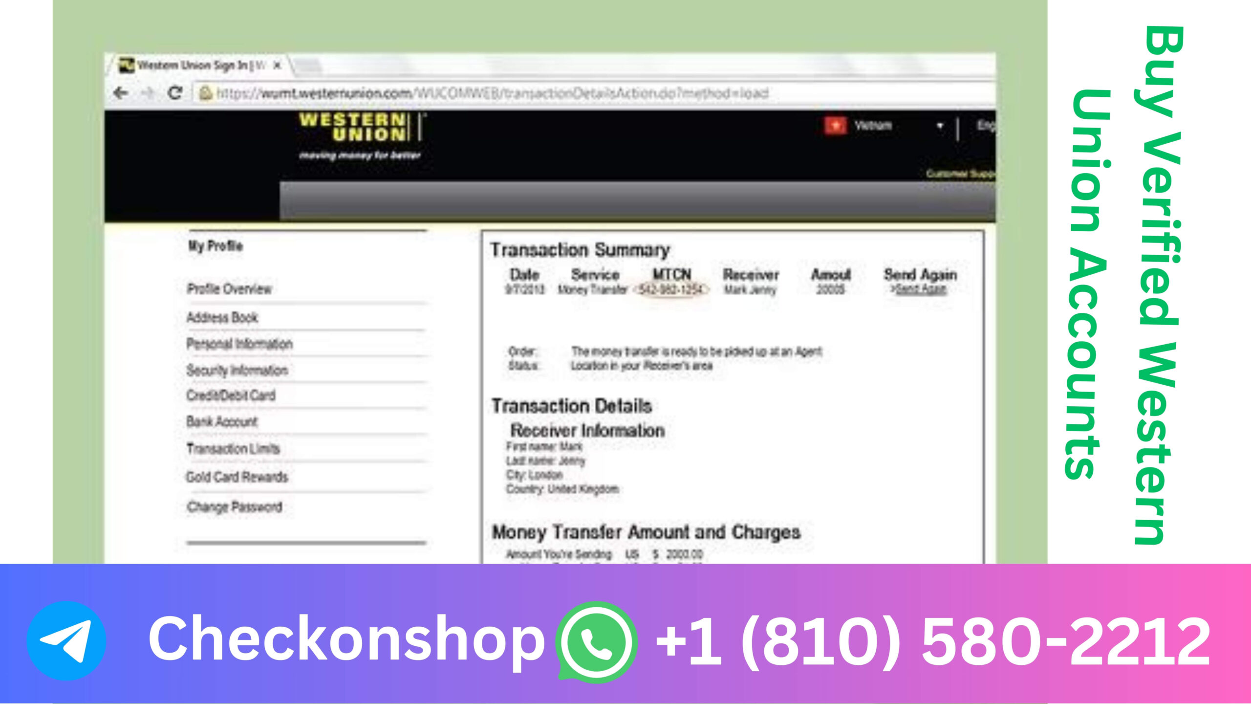 Buy Verified Western Union Account